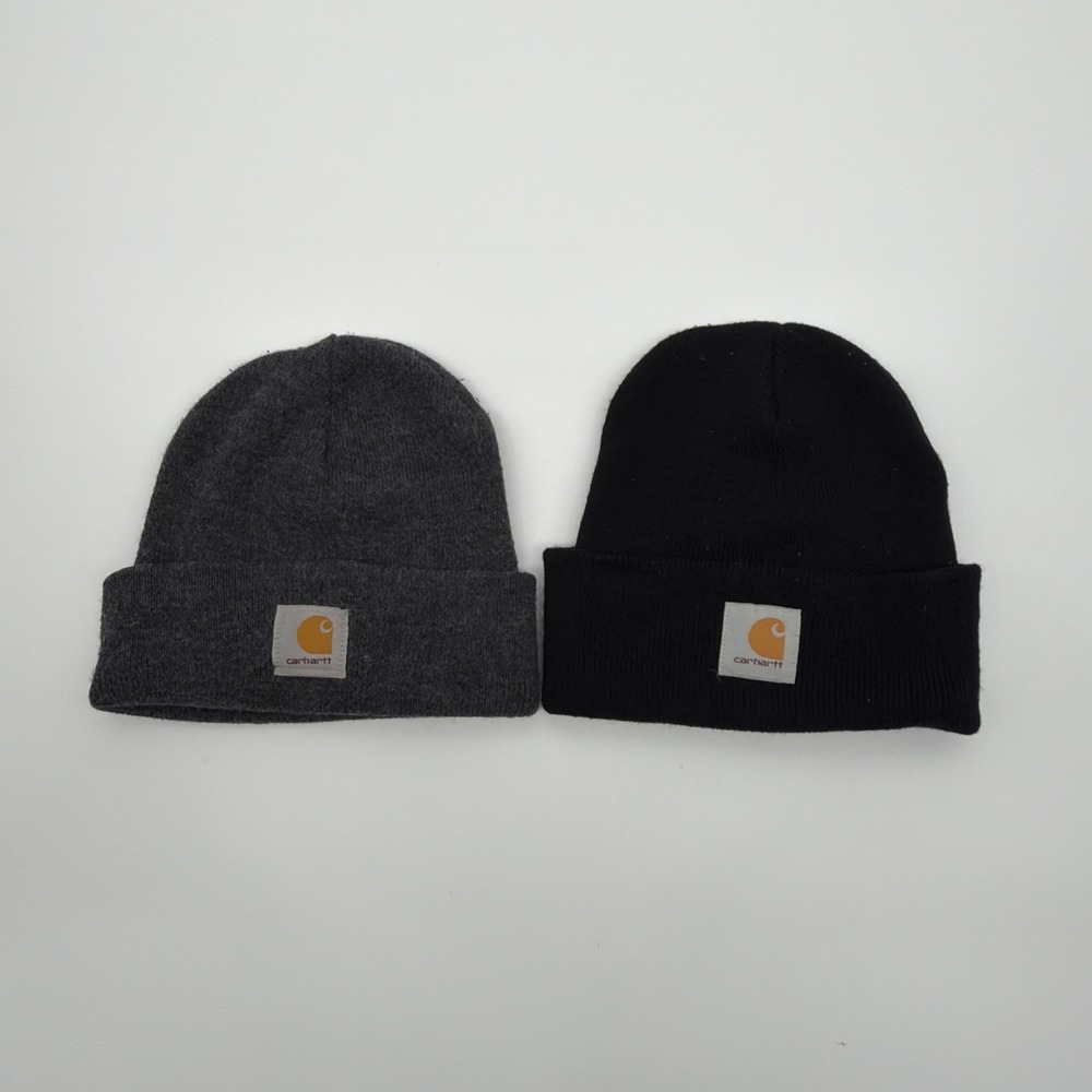 Carhartt Infant Toddler Beanie Hat Bundle 2 Pack Black Charcoal Grey A18CLH